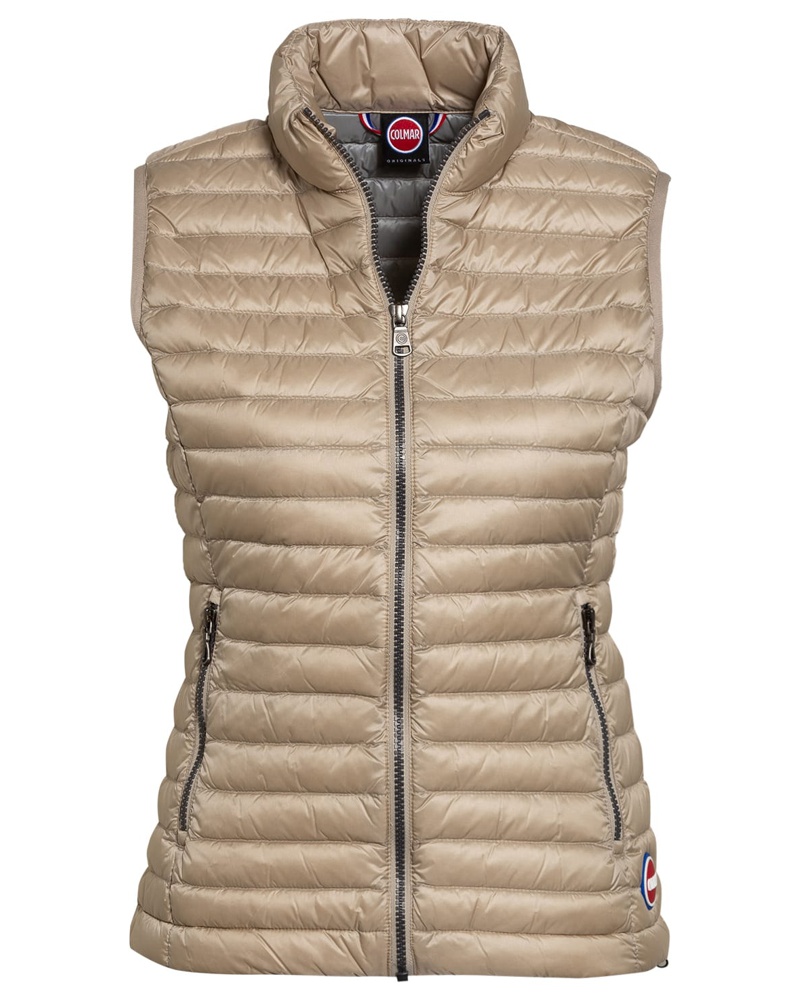Wasserabweisende F/ür Winterreisen SKYROPNG Damen Daunenweste Leicht,Lange Winddichte Beige-Weste Mit Warmem Knopf Schlanke /Ärmellose Jacken L/ässige Taschenoberteile