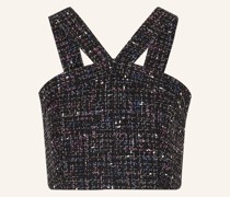 Tweed-Top mit Glitzergarn