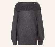 Off-Shoulder-Pullover mit Mohair