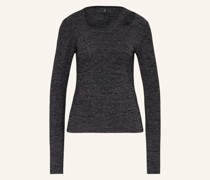 Longsleeve mit Cut-out und Glitzergarn