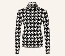 Rollkragenpullover HOUNDSTOOTH aus Merinowolle