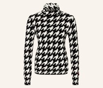 Rollkragenpullover HOUNDSTOOTH aus Merinowolle