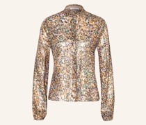 Seidenbluse mit Glitzergarn