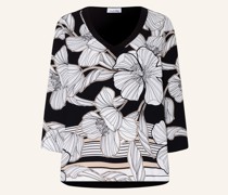 Blusenshirt im Materialmix mit 3/4-Arm