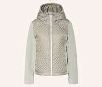Fleecejacke im Materialmix