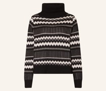 Rollkragenpullover mit Glanzgarn