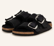 Pantoletten ARIZONA Big Buckle - SCHWARZ