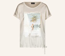 Blusenshirt im Materialmix mit Pailletten