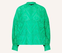 Bluse mit Lochstickereien