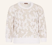 Pullover mit Leinen und Glitzergarn