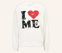 Sweatshirt mit Schmucksteinen I LOVE ME