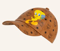 Cap in Lederoptik