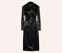 Trenchcoat in Lederoptik