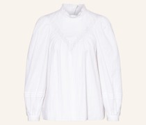 Bluse mit Lochspitze und Rüschen