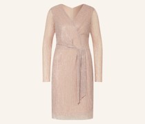 Cocktailkleid mit Plissees und Glitzergarn