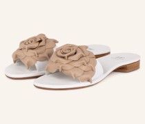 Pantoletten SORRENTO - WEISS/ BEIGE