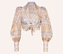 Cropped-Blusenshirt HIGH TIDE mit Leinen
