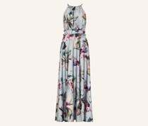 Abendkleid aus Satin mit Schmucksteinen