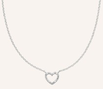 Halskette HERZ aus 14 Karat Weißgold und Diamanten