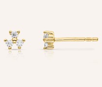 Ohrstecker FLEUR aus 14 Karat Gelbgold und 0,16ct.