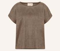 T-Shirt in Lederoptik