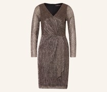 Cocktailkleid mit Plissees und Glitzergarn