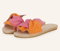 Pantoletten - PINK/ ORANGE