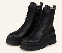 Plateau-Stiefeletten mit Schmucksteinen