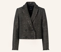 Tweed-Jacke mit Pailletten und Glitzergarn