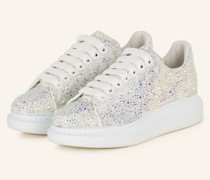 Sneaker mit Schmucksteinen - WEISS
