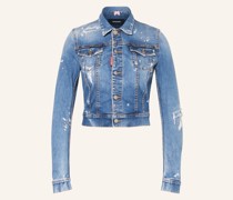 Jeansjacke CRYSTAL PEACH mit Schmucksteinen