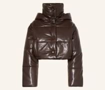 Cropped-Steppjacke AVELINE in Lederoptik mit