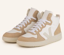 Hightop-Sneaker V-15 - WEISS/ BEIGE