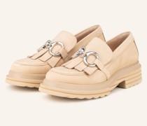 Plateau-Loafer ZIP - HELLBRAUN