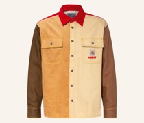 Overshirt im Materialmix