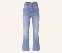 Flared Jeans mit Stickereien