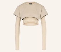 Cropped-Longsleeve LE DOUBLE T-SHIRT