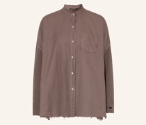 Oversize-Bluse im Materialmix
