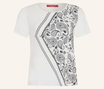 T-Shirt im Materialmix