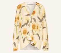 Oversized-Strickjacke ZURI aus Leinen