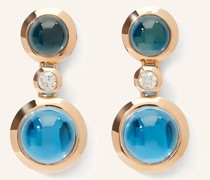 Ohrringe BOUTON 2 CABOCHON SKY aus 18K Roségold