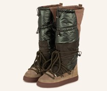 Boots PUFFER HIGH - GRÜN/ COGNAC