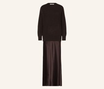 Kleid MONUMENT im Materialmix aus Seide und