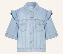 Jeansjacke mit Rüschen