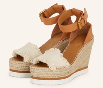 Plateau-Wedges GLYN - ECRU/ COGNAC