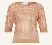 Pullover mit Glitzergarn und 3/4-Arm