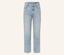 Straight Jeans mit Schmucksteinen