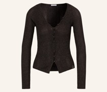 Strickjacke mit Glitzergarn