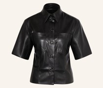 Hemdbluse SABINE in Lederoptik