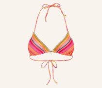 Triangel-Bikini-Top DOPAMINE STRIPE mit Glanzgarn
